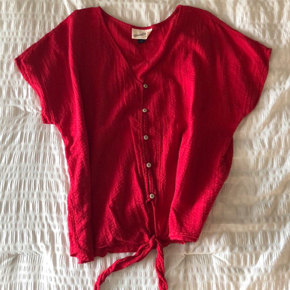 Bold Red Short Sleeve Top